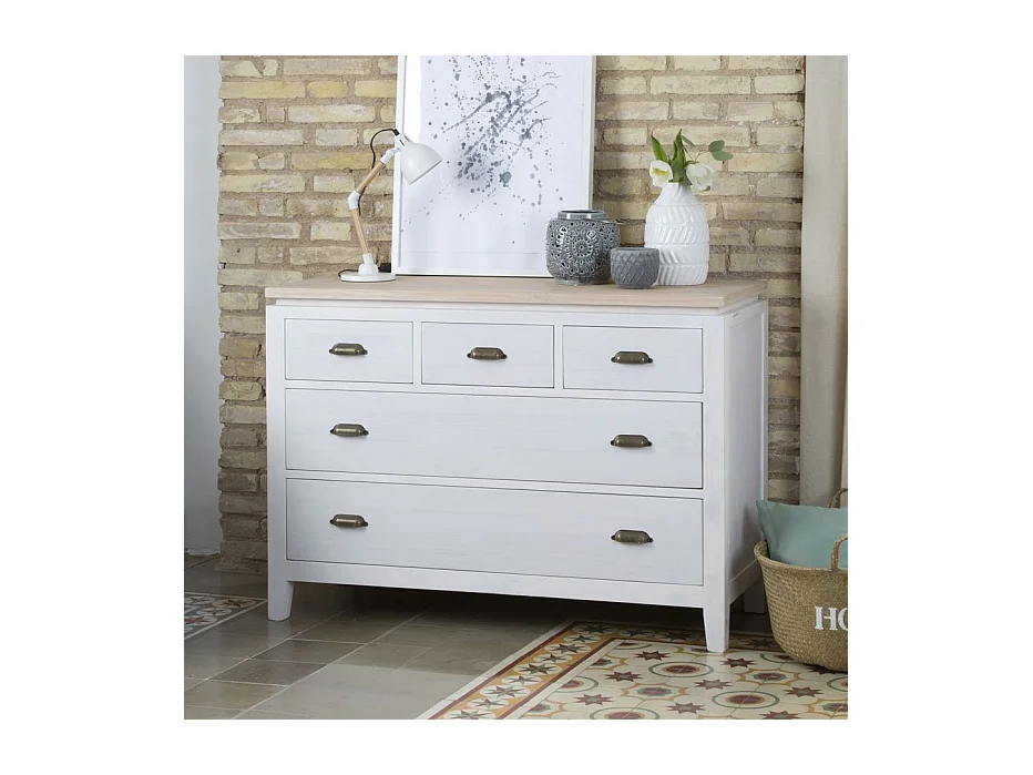 Commode en bois massif naturel 115x82