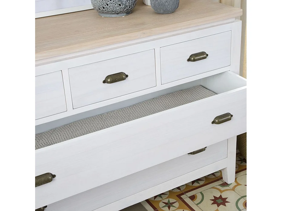 Commode en bois massif naturel 115x82