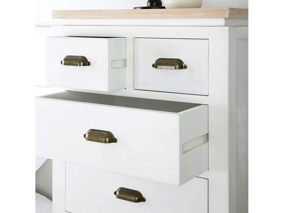 Chiffonnier en bois massif blanc 55x125