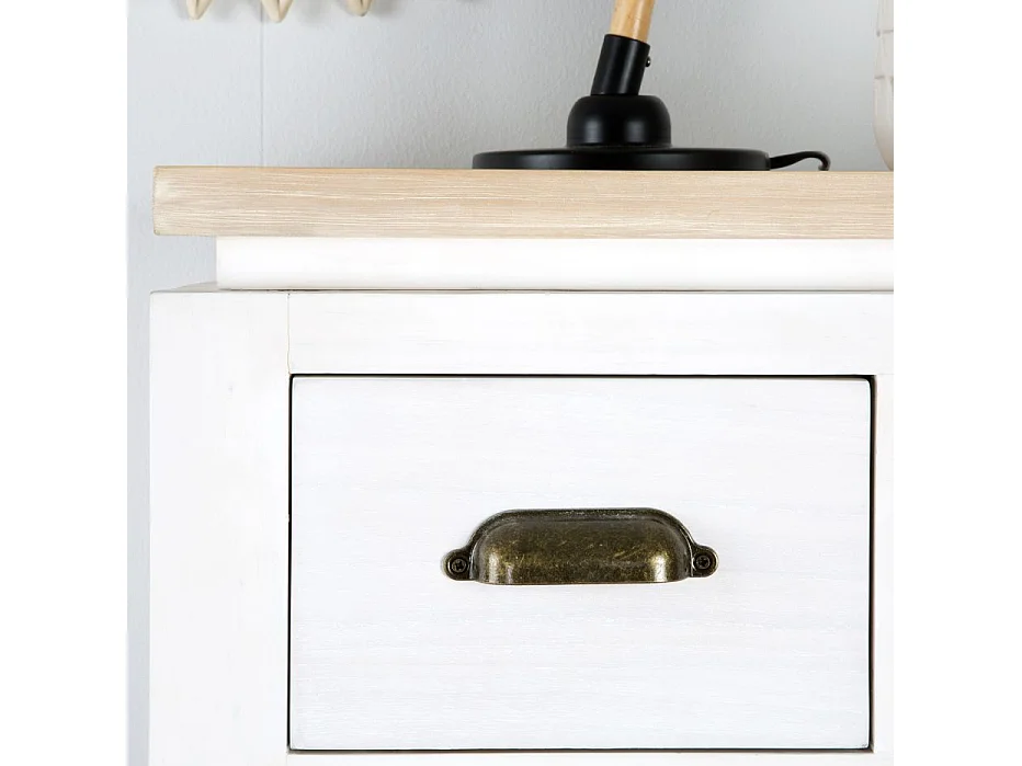 Chiffonnier en bois massif blanc 55x125