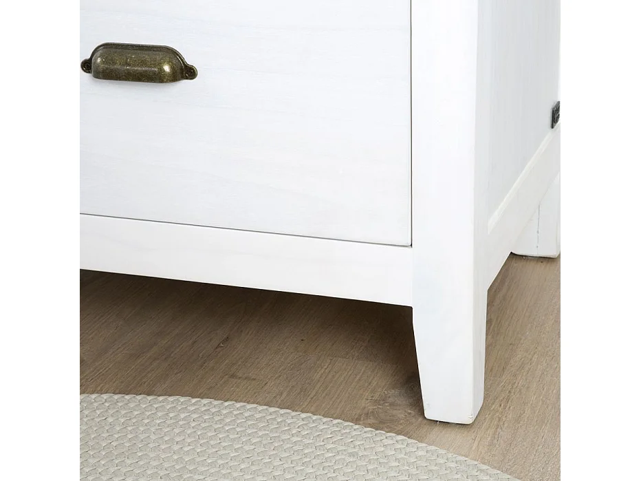 Chiffonnier en bois massif blanc 55x125