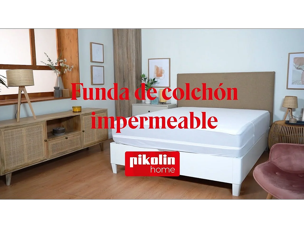 Protège-matelas intégral imperméable 135 x 196 cm, polyester, jusqu’à 34 cm - PIKOLIN HOME ESSENTIAL