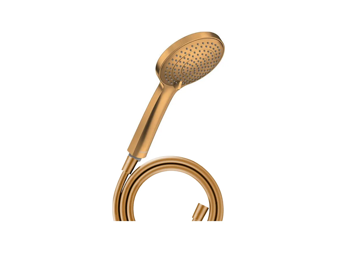 Pommeau de douche 3 jets DURAVIT Universal avec curseur bronze brossé + flexible de douche