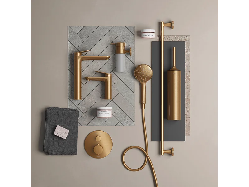 Pommeau de douche 3 jets DURAVIT Universal avec curseur bronze brossé + flexible de douche