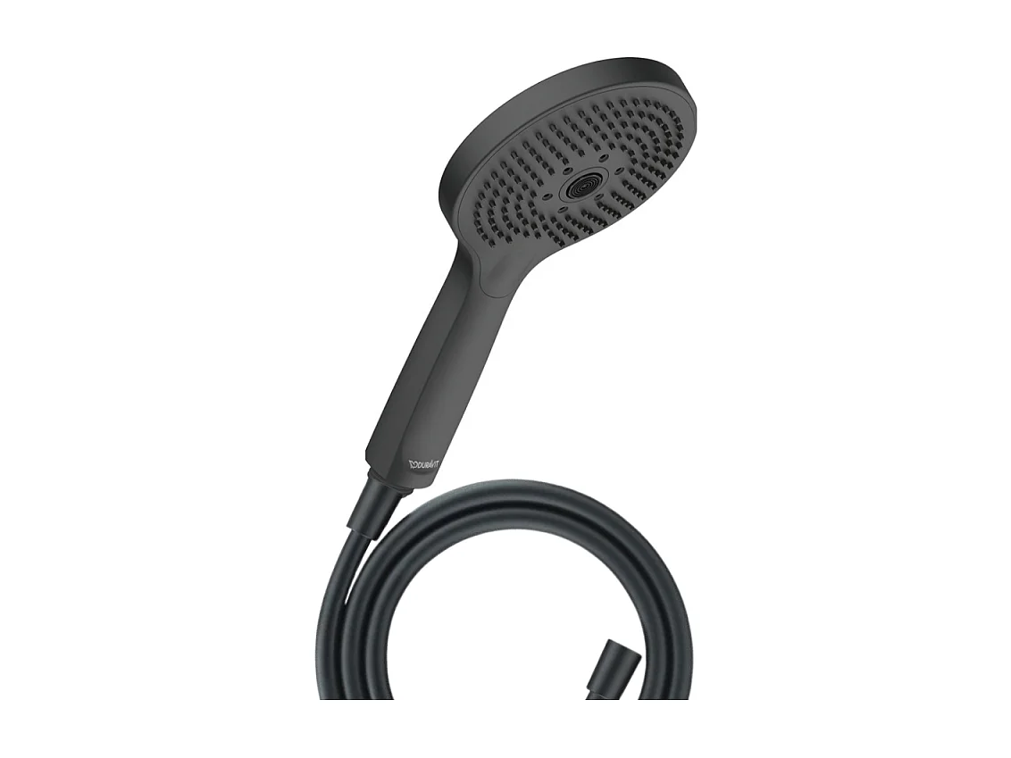 Pommeau de douche 3 jets DURAVIT Universal avec curseur noir mat + flexible de douche