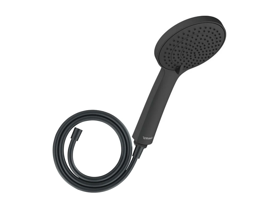 Pommeau de douche 3 jets DURAVIT Universal avec curseur noir mat + flexible de douche