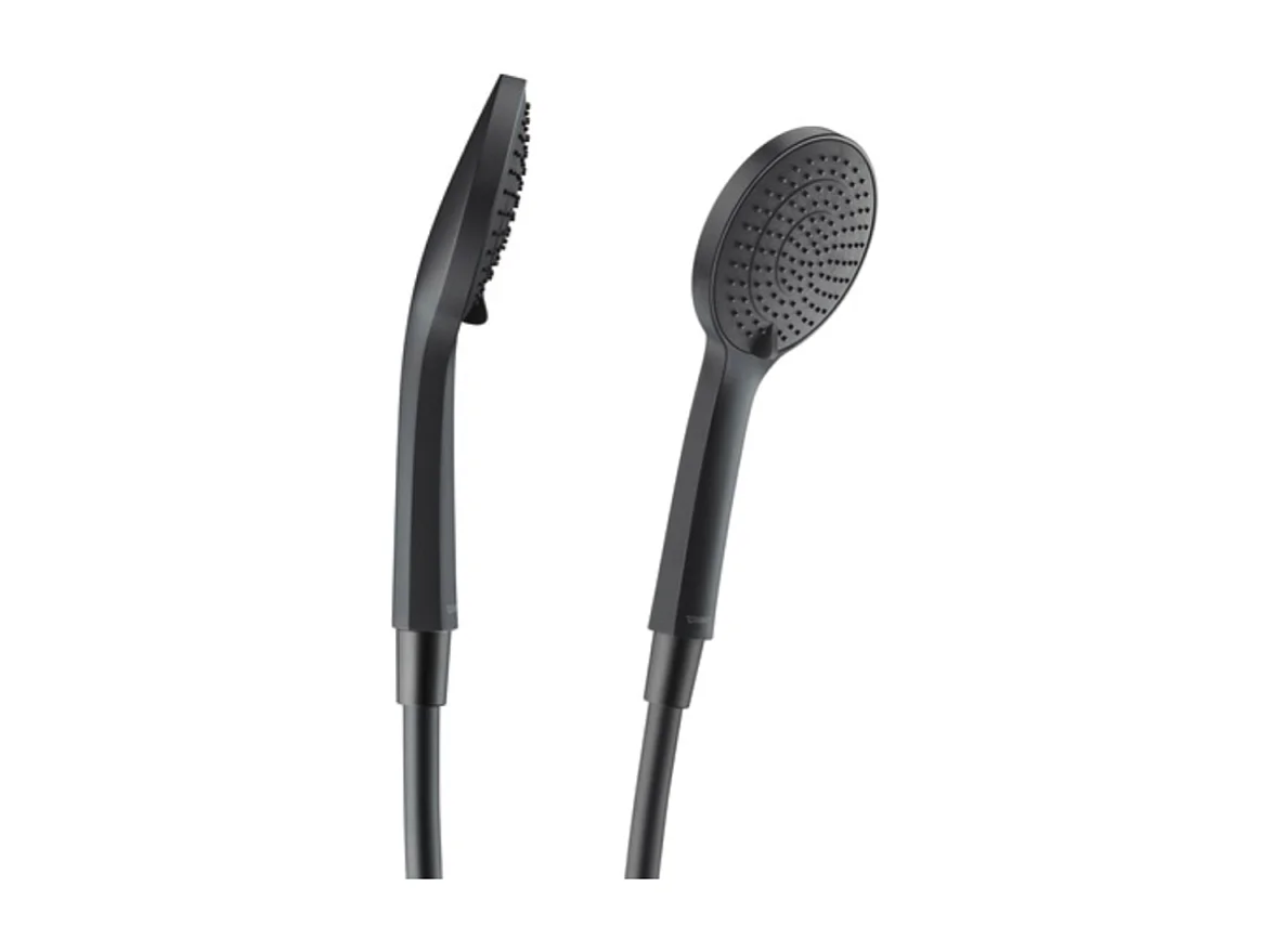 Pommeau de douche 3 jets DURAVIT Universal avec curseur noir mat + flexible de douche