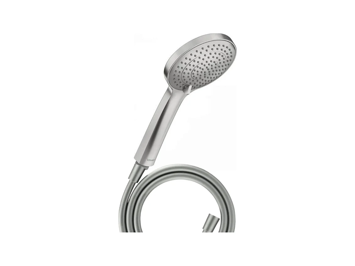 Pommeau de douche 3 jets DURAVIT Universal avec curseur inox brossé + flexible de douche