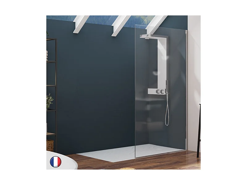 Paroi Alpha Solo 90 KINEDO Chromé Transparent
