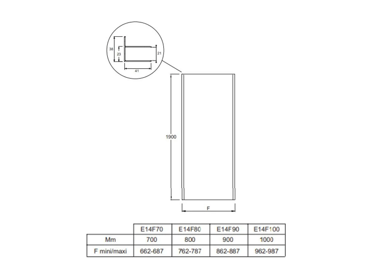 Paroi douche latérale JACOB DELAFON Serenity, 80 cm