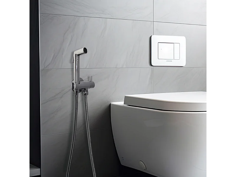 Douchette WC PAINI Cox ronde Chrome + support + flexible
