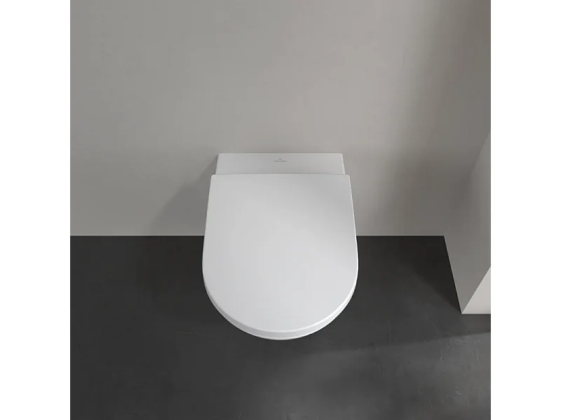 Pack WC Suspendu sans bride VILLEROY & BOCH Subway 3.0 avec abattant frein de chute + Bâti support GROHE + plaque blanche