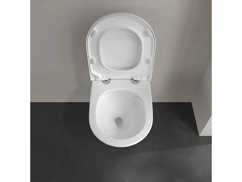 Pack WC Suspendu sans bride VILLEROY & BOCH Subway 3.0 avec abattant frein de chute + Bâti support GROHE + plaque blanche