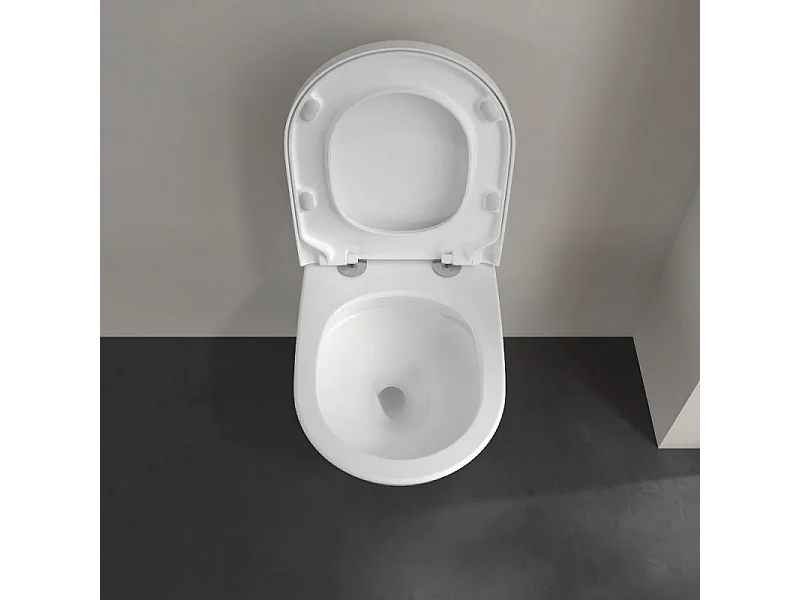 Pack WC Suspendu sans bride VILLEROY & BOCH Subway 3.0 avec abattant frein de chute + Bâti support GROHE + plaque blanche
