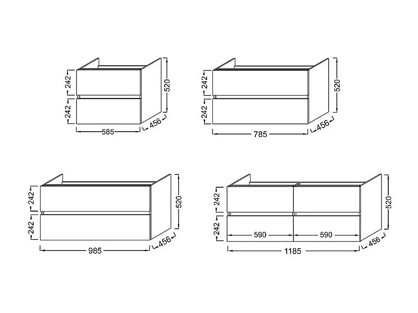 Meuble vasque 60 cm JACOB DELAFON Tolbiac blanc + miroir led