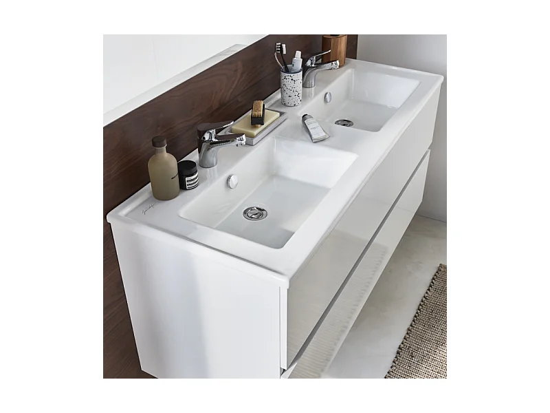 Meuble vasque 80 cm JACOB DELAFON Tolbiac chêne + miroir led