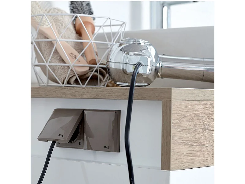 Meuble vasque à poser à gauche 83 cm JACOB DELAFON Sully blanc et chêne