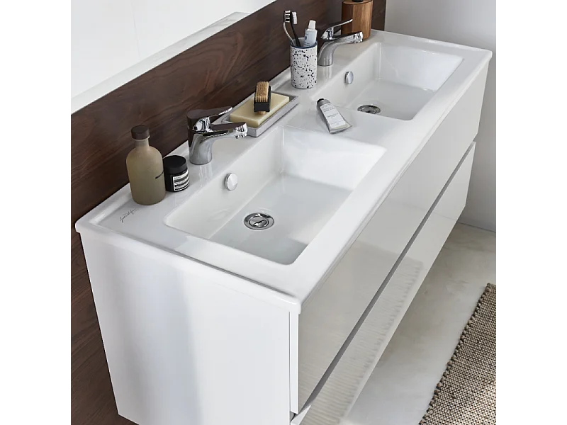 Meuble vasque 80 cm JACOB DELAFON Tolbiac gris anthracite + miroir led