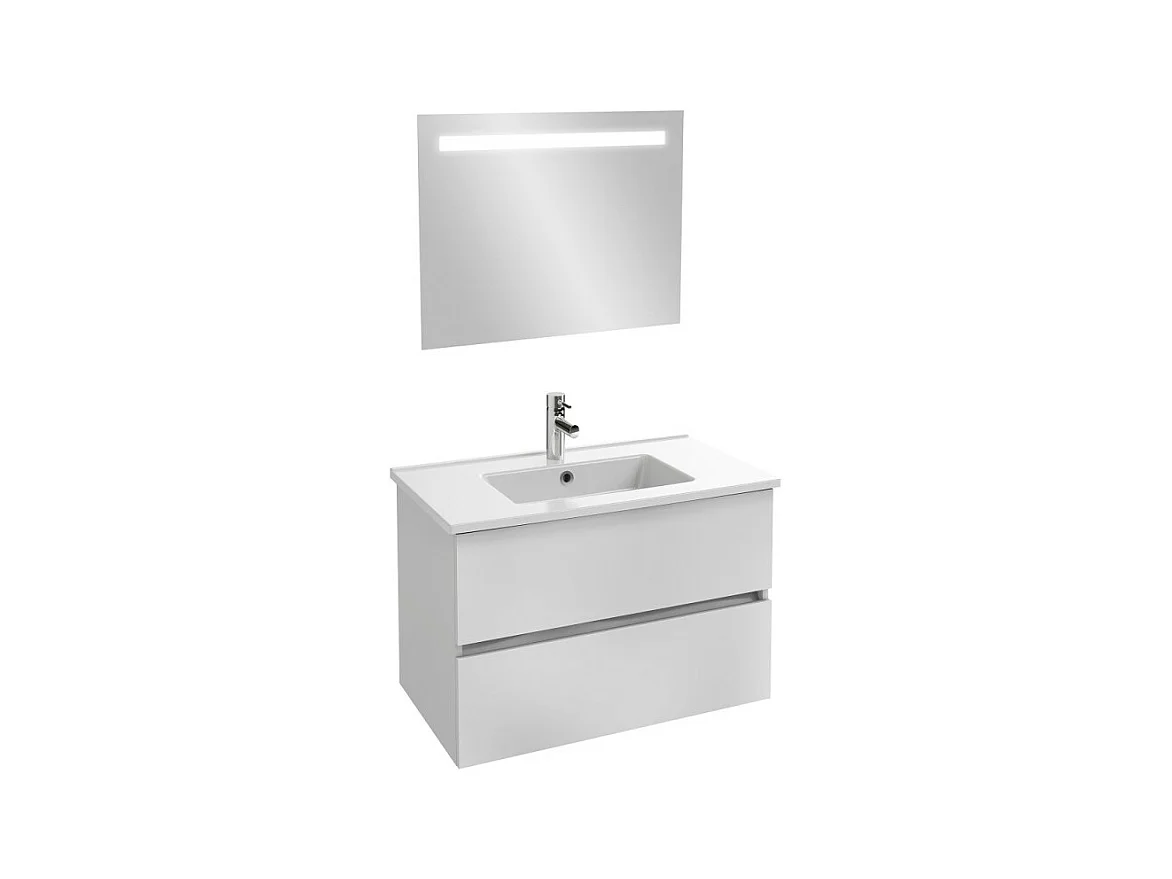 Meuble vasque 81 cm JACOB DELAFON Tolbiac blanc + miroir led