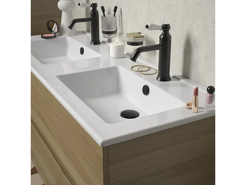 Meuble vasque 100 cm JACOB DELAFON Tolbiac gris anthracite + miroir led