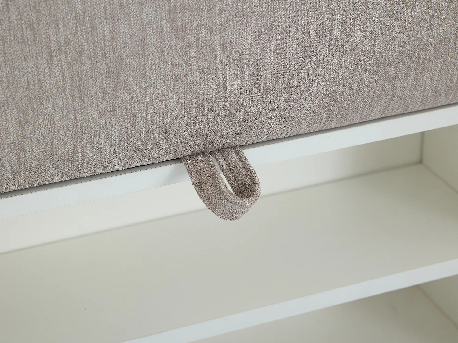 Bett Klappsofa mit Bettkasten - 80 x 200 cm - Stoff - Taupe - LAOZIA