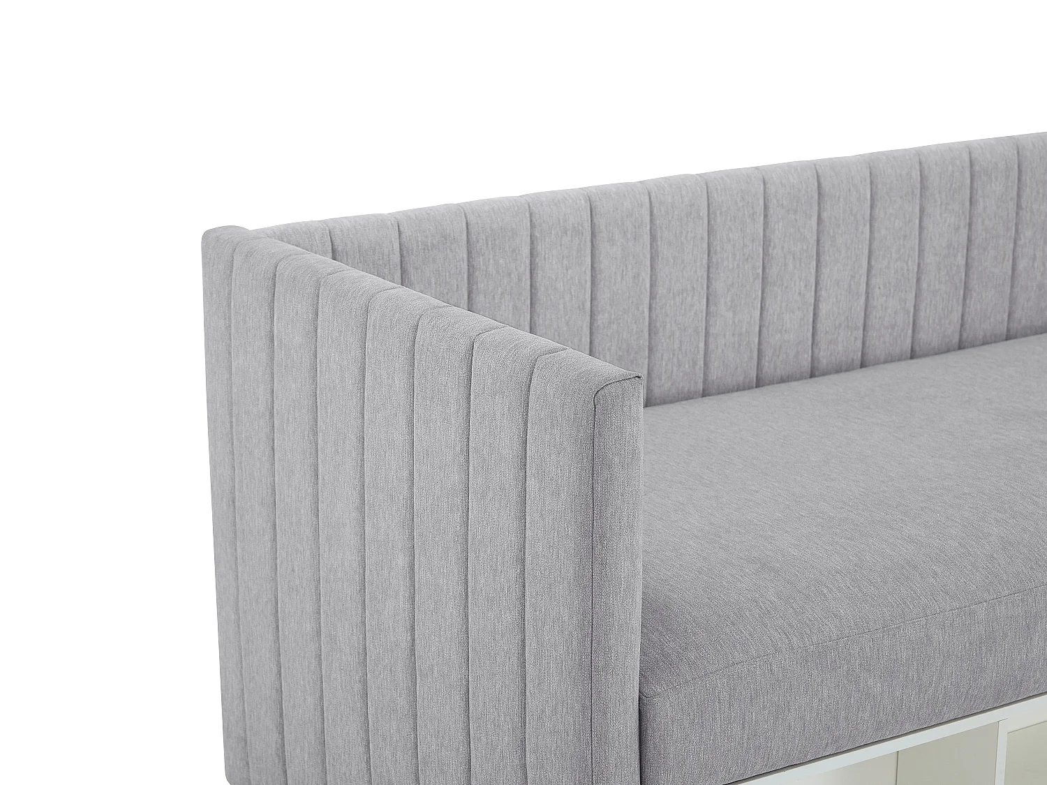 Bett Klappsofa mit Bettkasten - 80 x 200 cm - Stoff - Grau - LAOZIA