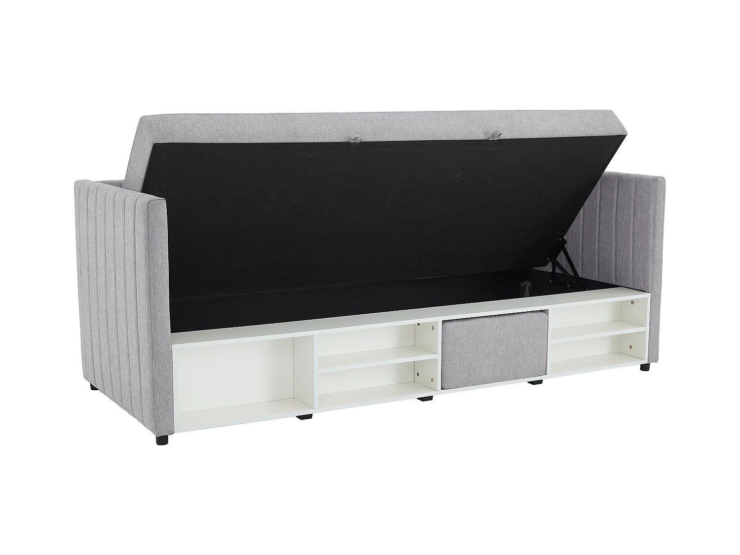 Canapé abatible banco 80 x 200 cm - Tela - Gris - LAOZIA