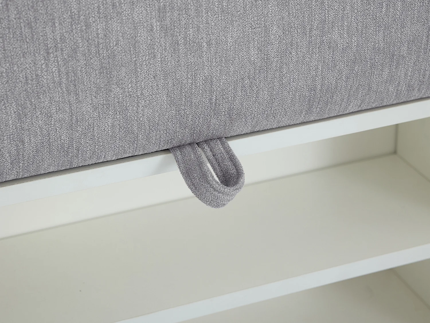 Lit coffre banquette 80 x 200 cm - Tissu - Gris - LAOZIA