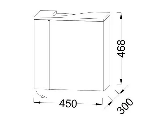 Meuble WC JACOB DELAFON Nouvelle Vague version droite blanc brillant