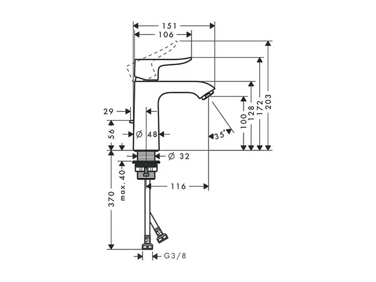 HANSGROHE Mitigeur de lavabo 110 chromé