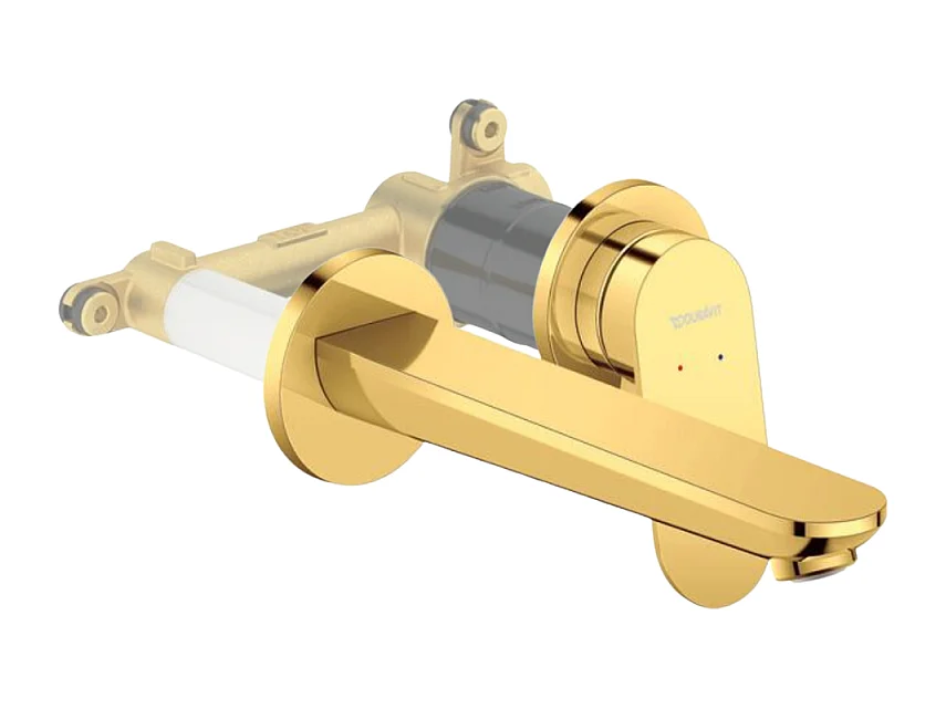 Mitigeur lavabo encastré DURAVIT Wave doré poli + corps encastré