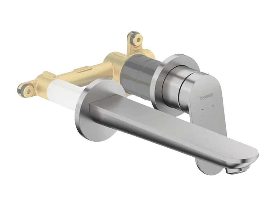 Mitigeur lavabo encastré DURAVIT Wave inox brossé + corps encastré