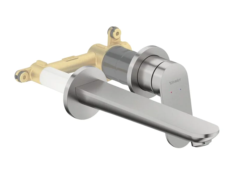 Mitigeur lavabo encastré DURAVIT Wave inox brossé + corps encastré