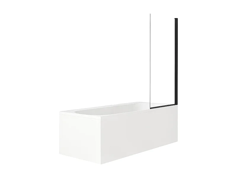 Pack baignoire droite 170 x 75 JACOB DELAFON Elise + pare bain noir mat + vidage