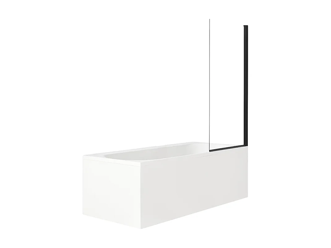 Pack baignoire droite 170 x 75 JACOB DELAFON Elise + pare bain noir mat + vidage