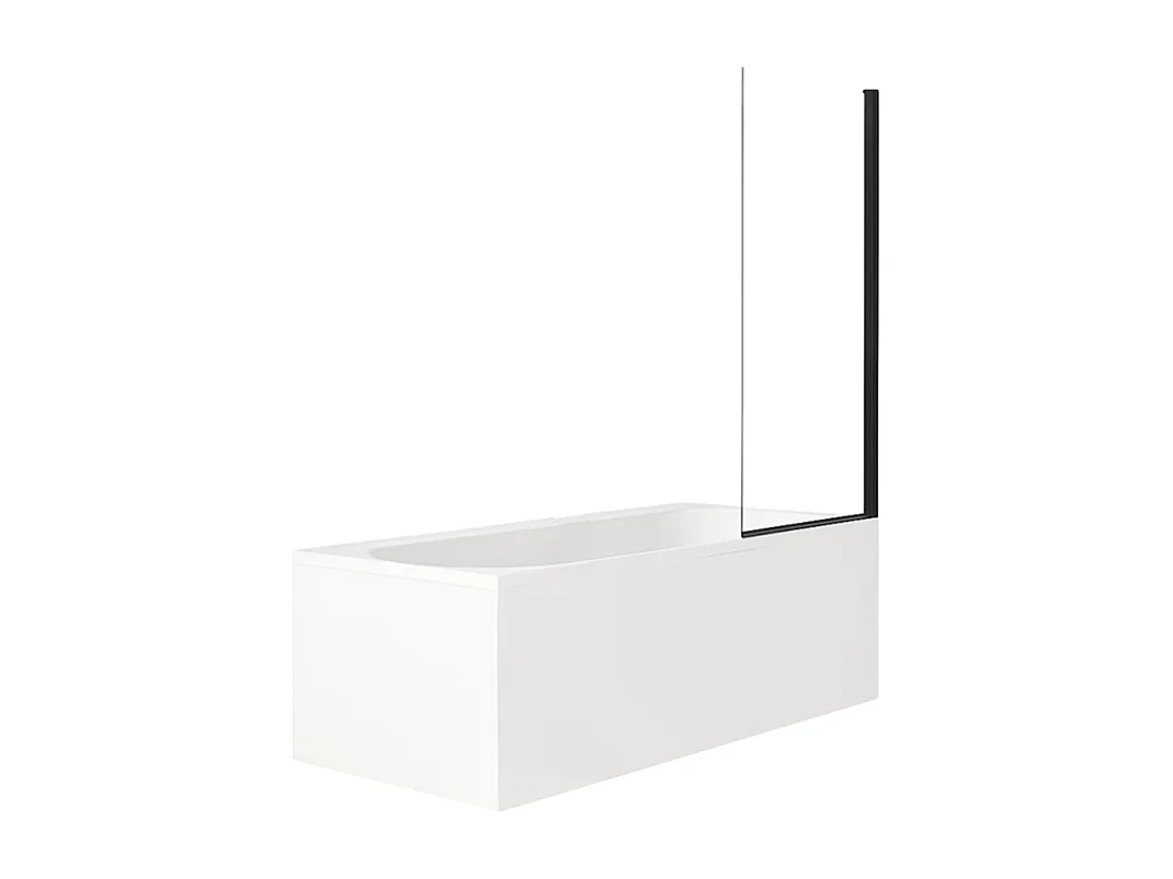Pack baignoire droite 170 x 75 JACOB DELAFON Elise + pare bain noir mat + vidage