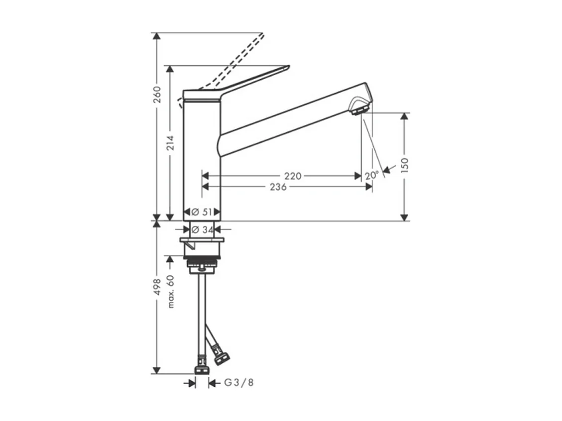 HANSGROHE Zesis M33 150 grifo de cocina negro mate