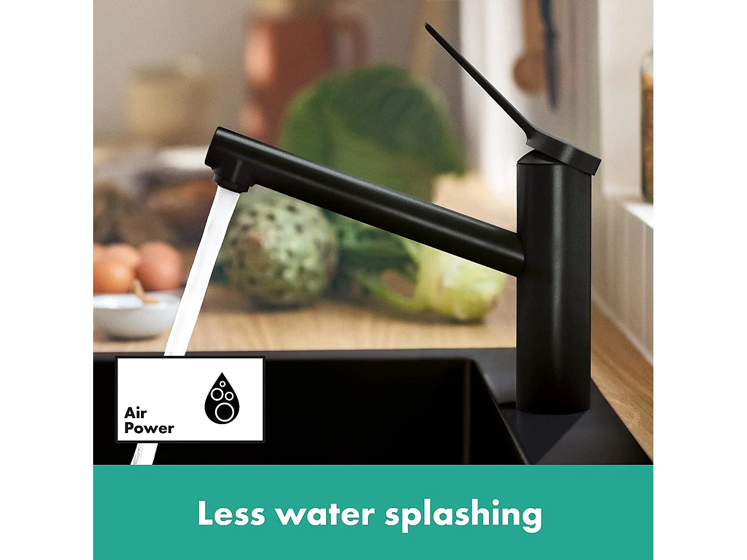 Robinet de cuisine HANSGROHE Zesis M33 150 noir mat