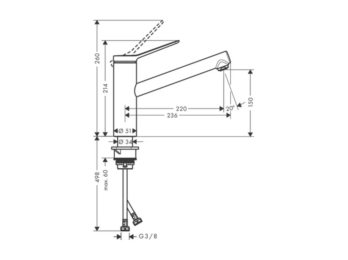 HANSGROHE Zesis M33 150 grifo de cocina negro mate