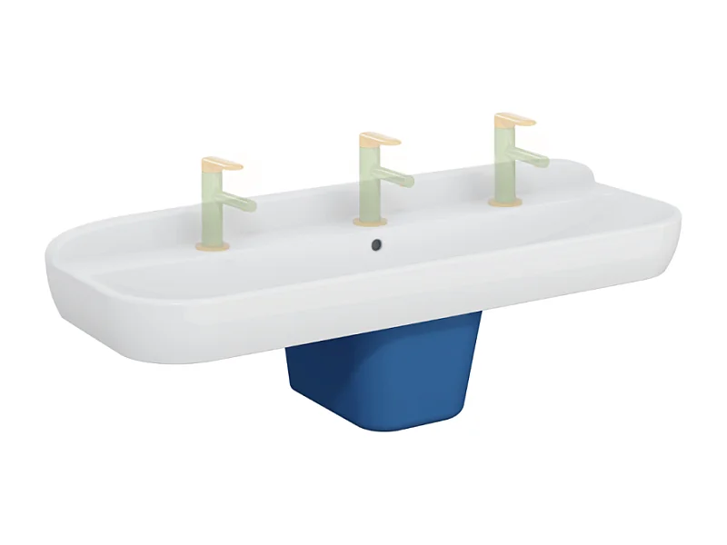 Lavabo pour enfant VITRA Sento Kids 125 cm 1 hauteur avec trop-plein + cache-siphon Sento kids