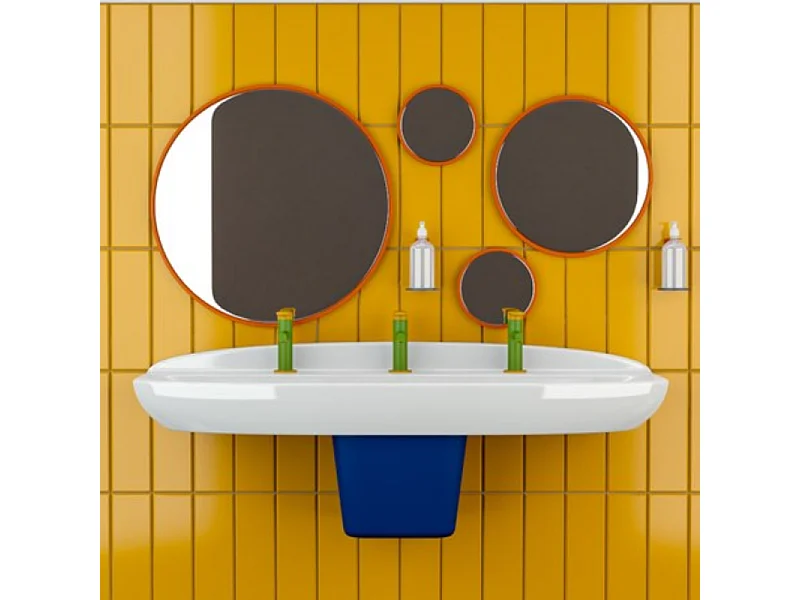Lavabo pour enfant VITRA Sento Kids 125 cm 1 hauteur avec trop-plein + cache-siphon Sento kids