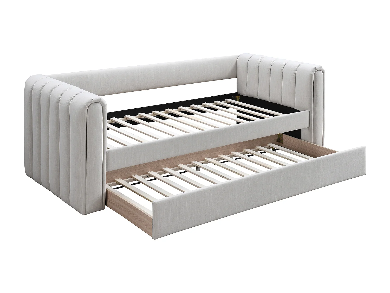 Cama nido 90 x 190 cm - Tela - Beige - SAHONA