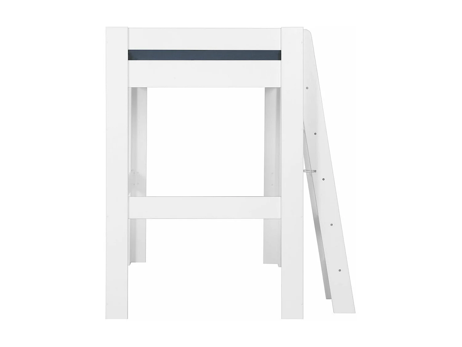 Lit mezzanine 2 places avec bureau 140x190 cm bois massif blanc LEE