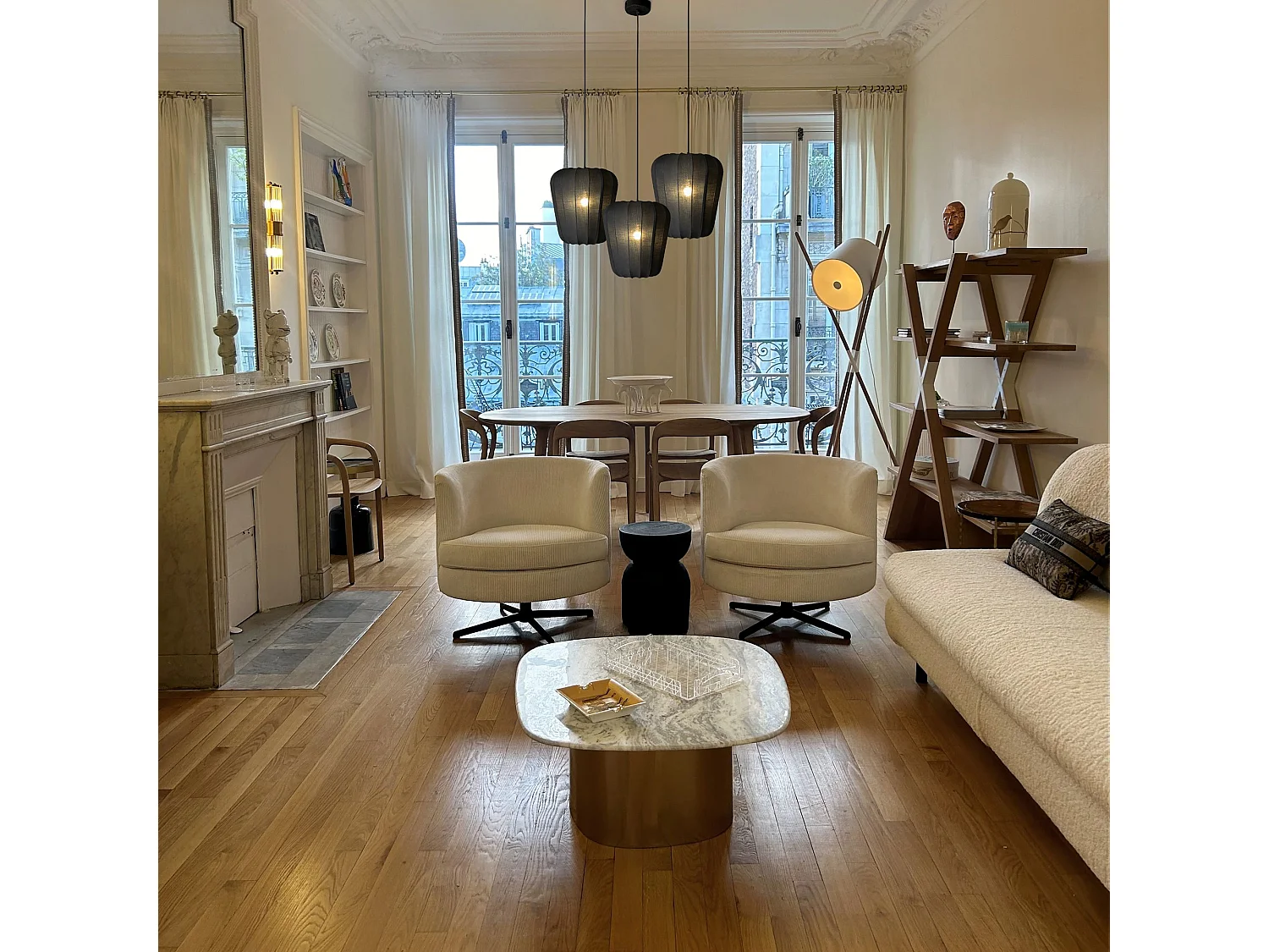 Now's Home - Suspension En Fil De Coton Et Metal Noir D34xht33cm Alba