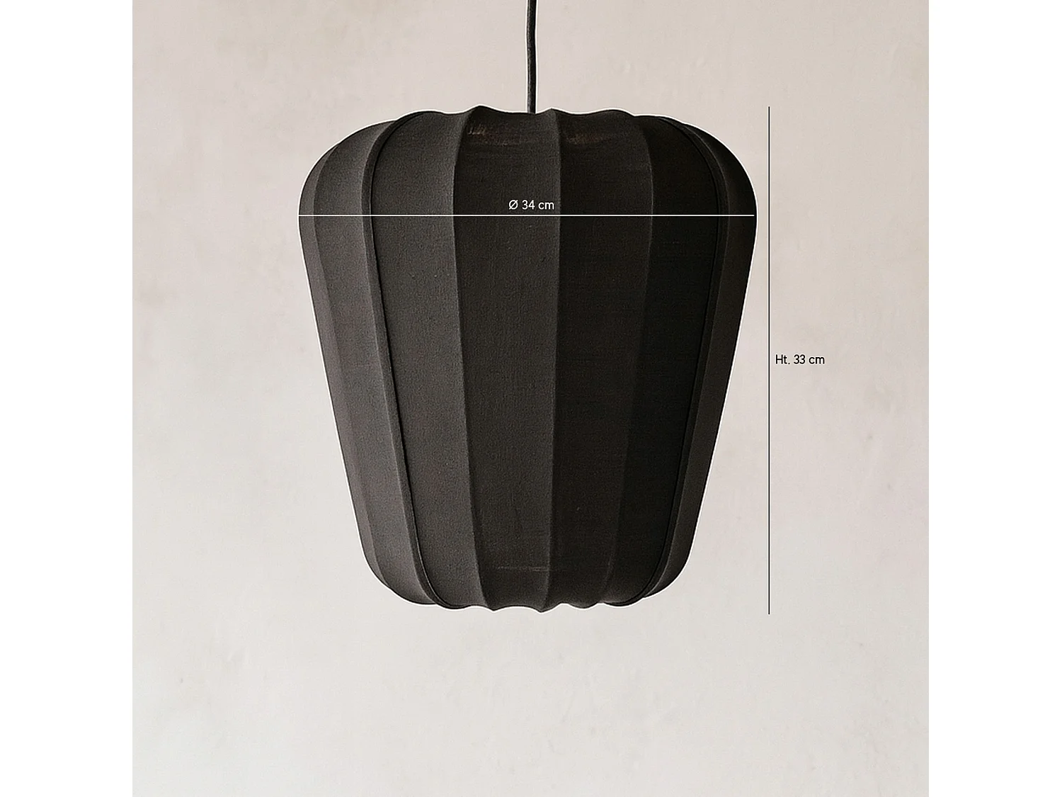 Now's Home - Suspension En Fil De Coton Et Métal Noir D34xht33cm Alba