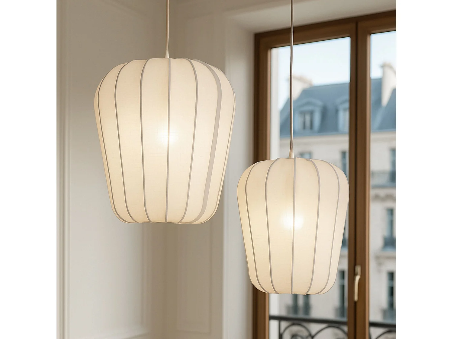 Now's Home - Suspension En Fil De Coton Et Métal Blanc D35xh39cm Alba