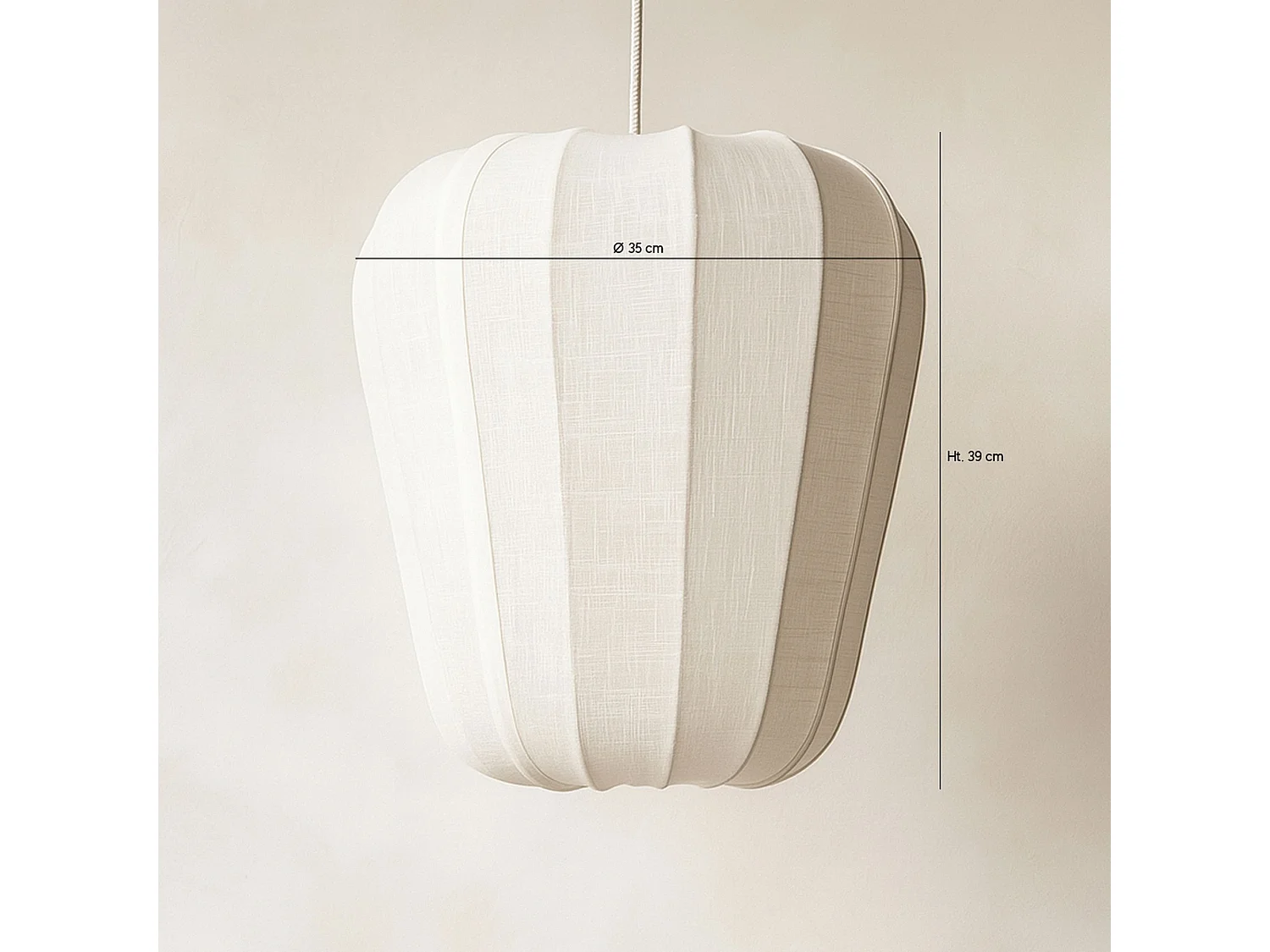 Now's Home - Suspension En Fil De Coton Et Métal Blanc D35xh39cm Alba