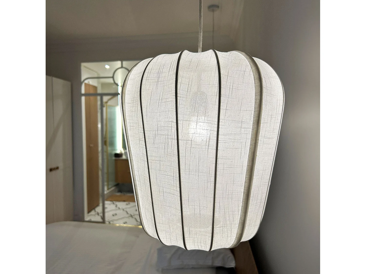 Now's Home - Suspension En Fil De Coton  Et Métal Blanc D34xh33cm Alba