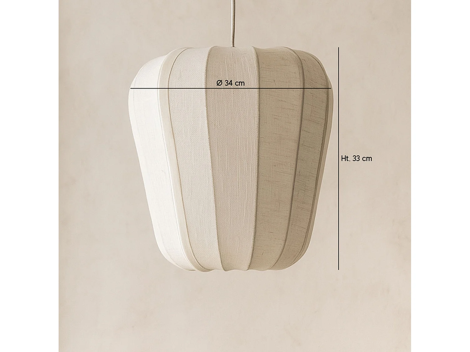 Now's Home - Suspension En Fil De Coton  Et Métal Blanc D34xh33cm Alba