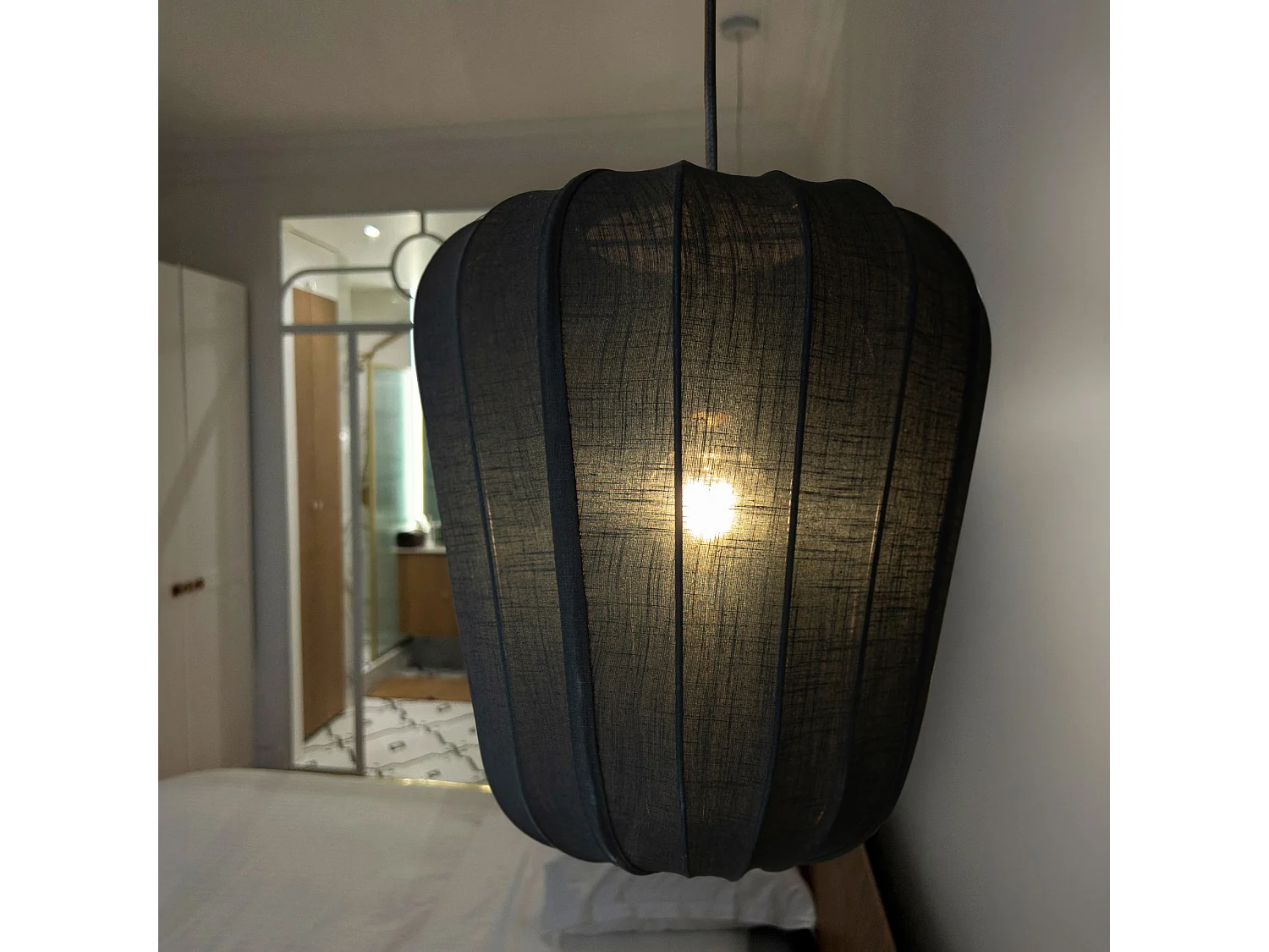 Now's Home - Suspension En Fil De Coton Et Metal Noir D35xh39cm Alba